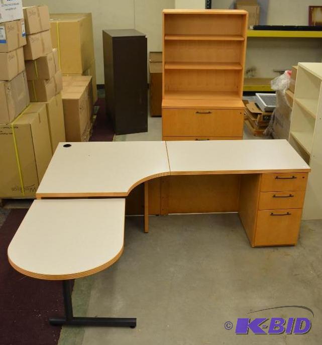 lot 79 image: Desk suite - 42x24" desk, 36x36" co...