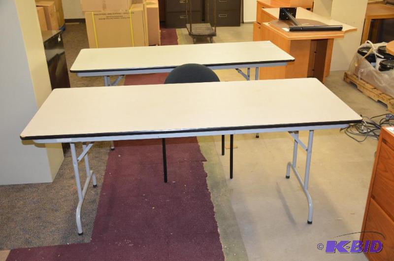 lot 84 image: Two folding tables 72x30", chairs not in...