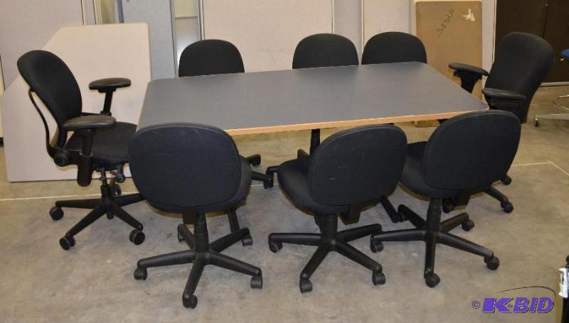 lot 98 image: Conference table with 8 chairs, 72x36"...