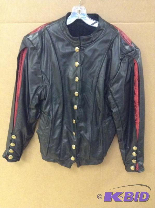 Custom Black & Red Leather Jacket