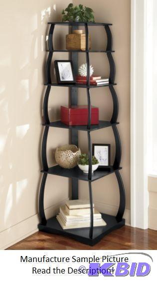 Metro Mix Corner Shelf - Black - Curvy lines ...