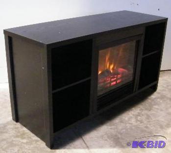 Black Electric FireplaceTV StandEntertainme...