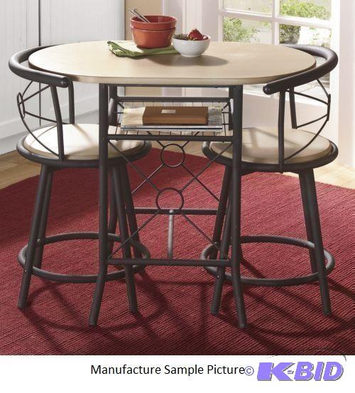 Three Piece Black Bistro Set - Chairs are bla...