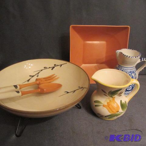 lot 100 image: Salad Set, Haeger Bowl