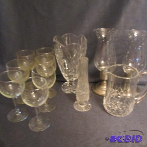 lot 124 image: Crystal Vases, Pitcher, Wine