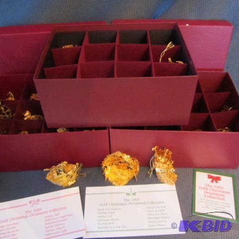 lot 203 image: Gold Christmas Ornaments