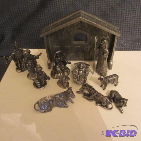 lot 206 image: Pewter Nativity Set