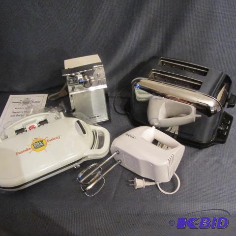 lot 244 image: Pancake Maker, Mixer, Can Opener, Toaster
