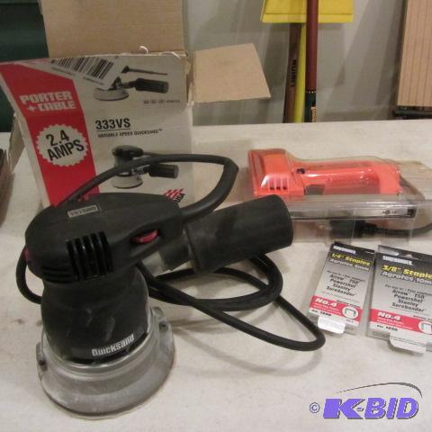lot 309 image: Porter Cable Sander, Stapler
