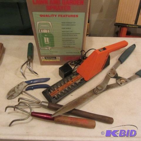 lot 319 image: Sprayer, Pruner, Tools