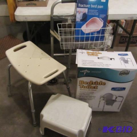 lot 332 image: Walker, Bath & Step Stool
