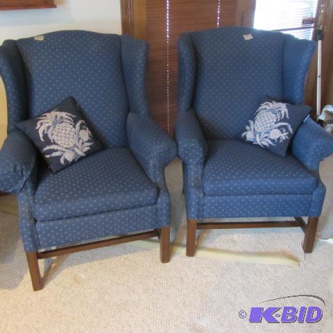 lot 337 image: Wingback Chairs