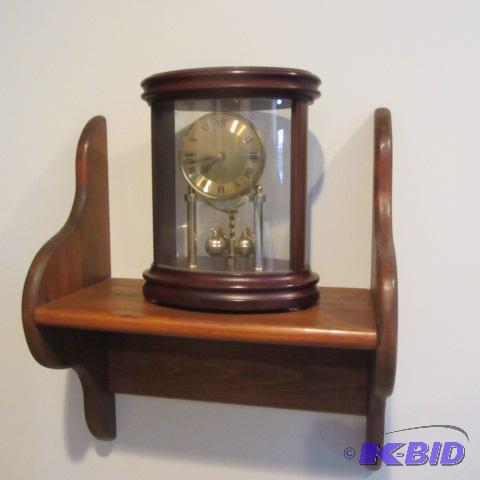 lot 405 image: German Mantle Clock & Shelf