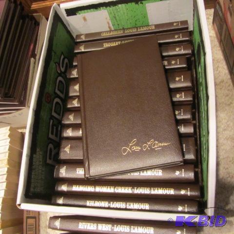 lot 416 image: Louis LAmour Leather Bound Books