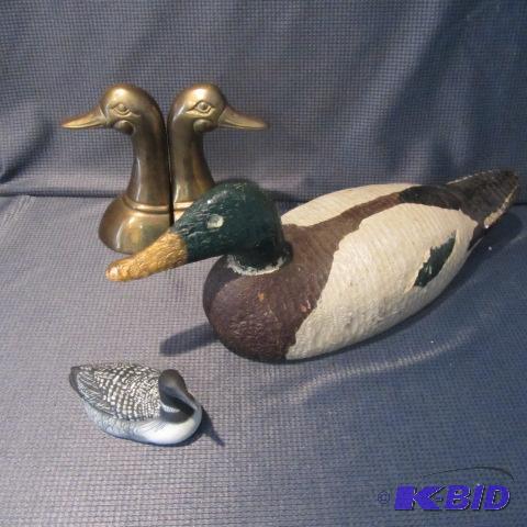 lot 485 image: Vintage Duck Decoy, Bookends