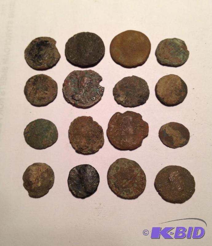 Lot of 16 Ancient Roman 1500 Year Old Coins Mixed RulersTypes