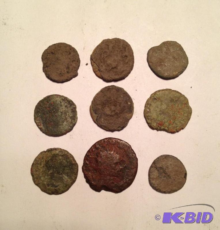 Lot of 9 Ancient Roman 1500 Year Old Coins Mixed RulersTypes