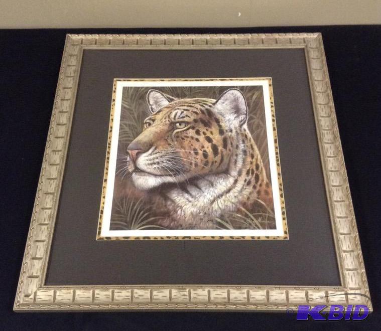 lot 17 image: Ruane Manning Framed Cheetah Print