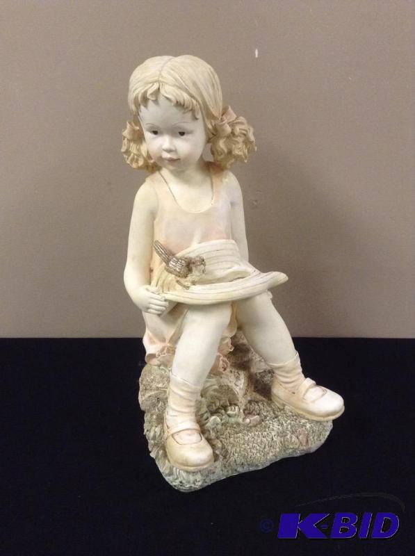 lot 31 image: Little Girl Garden Statue