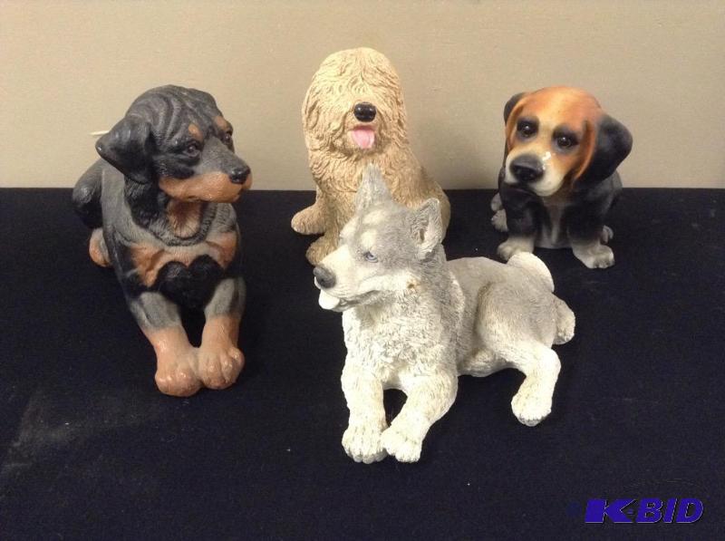 lot 46 image: Four Dog Statues