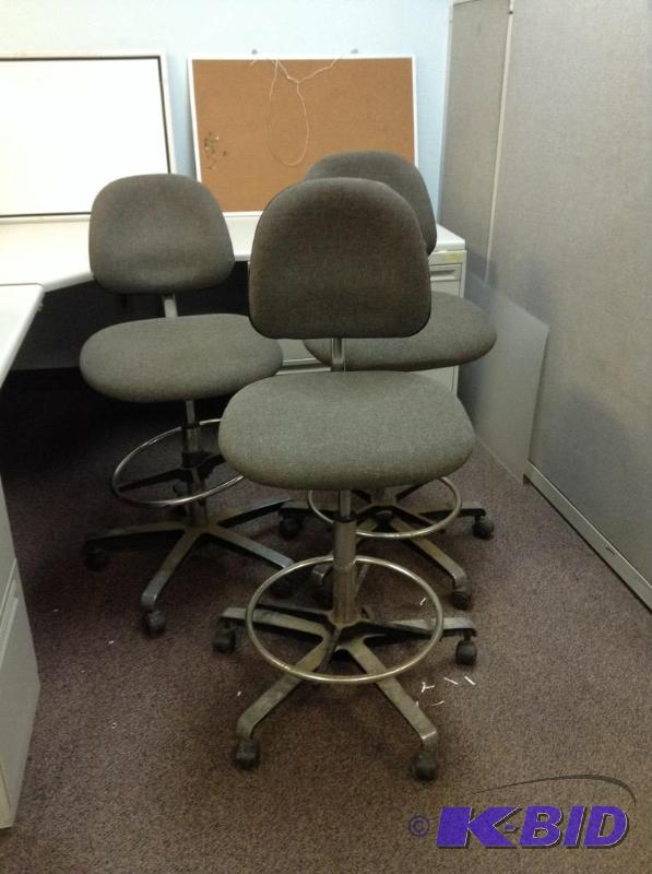 lot 117 image: Three Stool Height Task Chairs