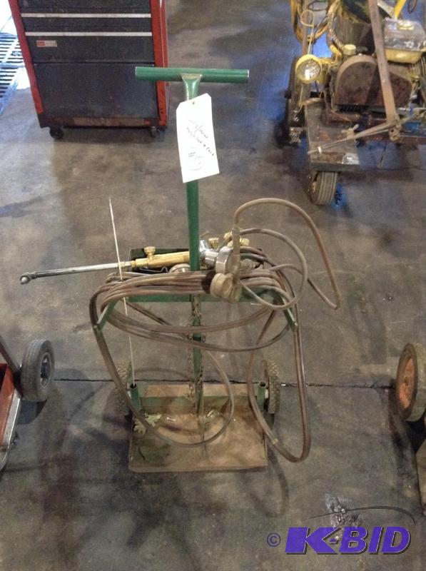 lot 15 image: Harris Purox Torch Set & Cart