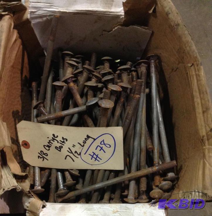 lot 78 image: 38 Carriage Bolts 7.5 Long