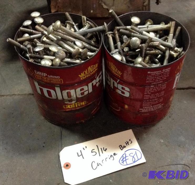 lot 81 image: 516 Carriage Bolts 4 Long