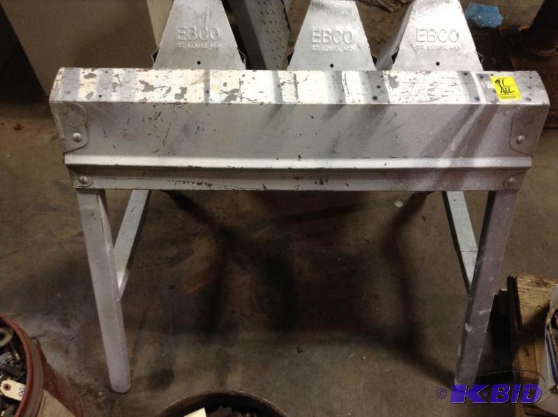 lot 91 image: Four EBCO Aluminum Sawhorses - Self Storing