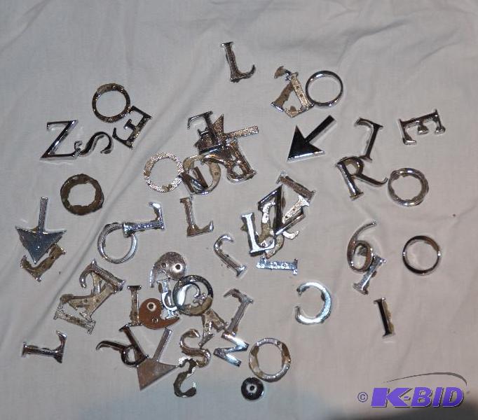 lot 144 image: Chrome metal letters 1 inch tall...