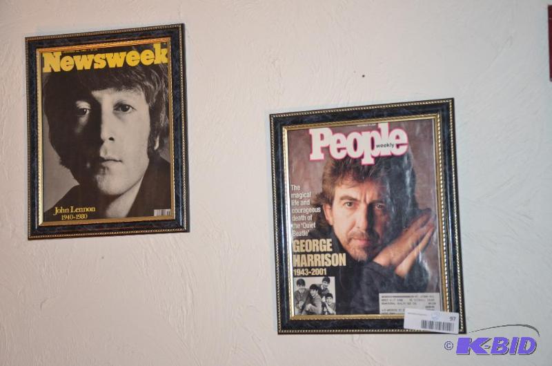 lot 97 image: Two framed The Beatles magazine covers - Harr...