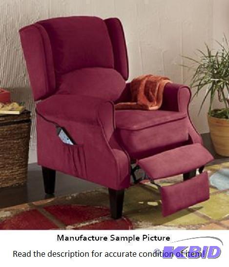 Massage Wingback Recliner - Burgundy - Steel ...