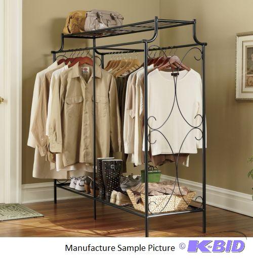 Black Scrolled Metal Double Hanging Rack - Do...
