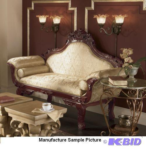 Carved Loveseat - With ornately carved wood f...