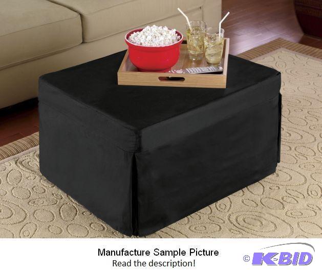 Folding Ottoman with Black Cover - Transforms...