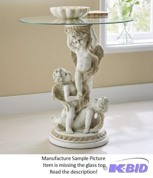 lot 33 image: Cherub Trio Table - Missing the glass - can ...
