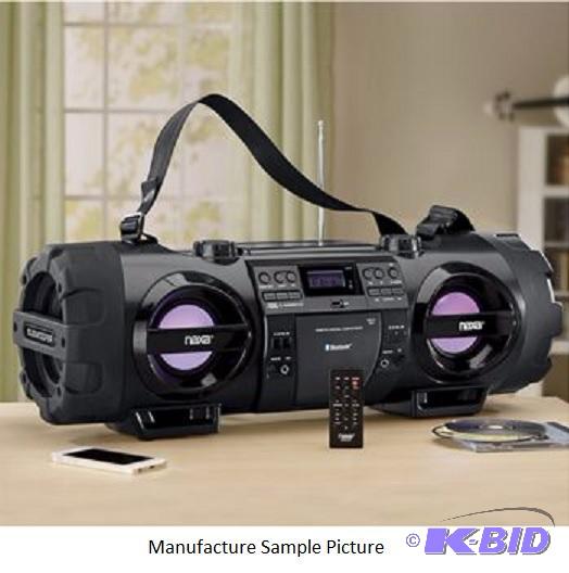 lot 42 image: Naxa MP3CD Base Reflex Boombox with Bluetoot...