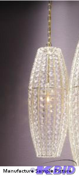 lot 58 image: Faux Crystal Lamp - Goldtone wire frame - Inc...