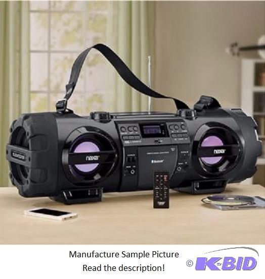lot 60 image: Naxa MP3CD Base Reflex Boombox with Bluetoot...