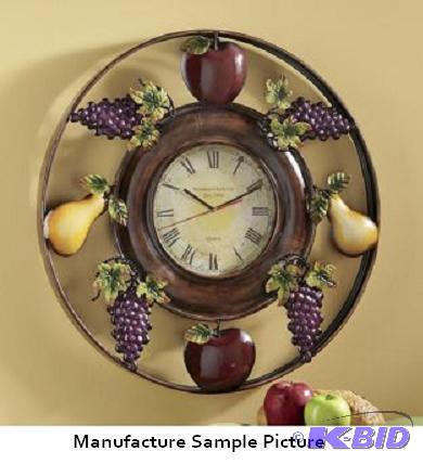 lot 65 image: Fruit Clock - Embellished with the abundant c...