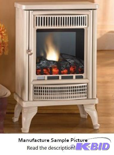 lot 75 image: Ivory Electric Fireplace - Reminder of days g...
