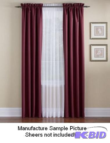 lot 79 image: Set of Two Curtain Panels - Burgundy - 42 x 8...