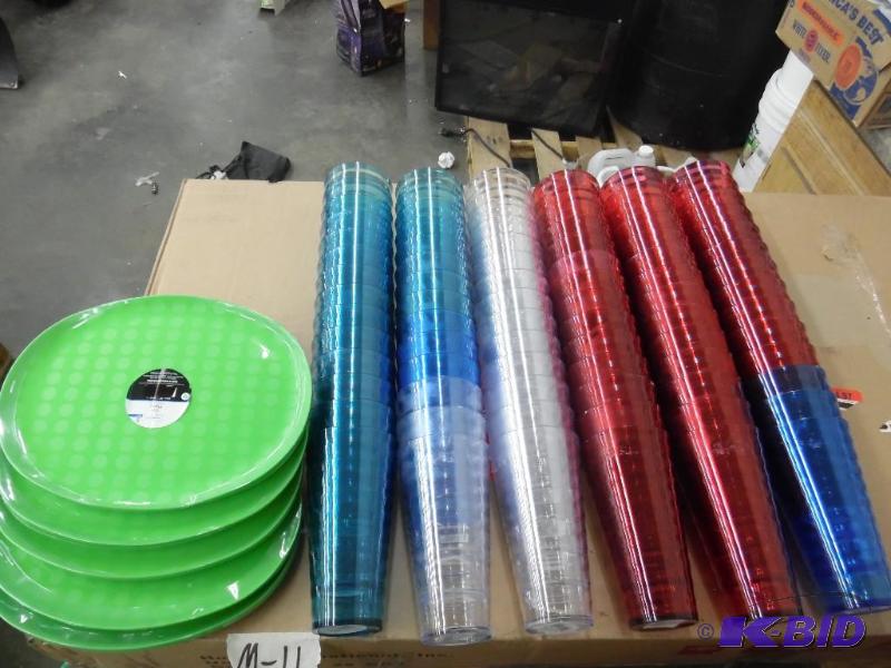 Plastic cups and plates