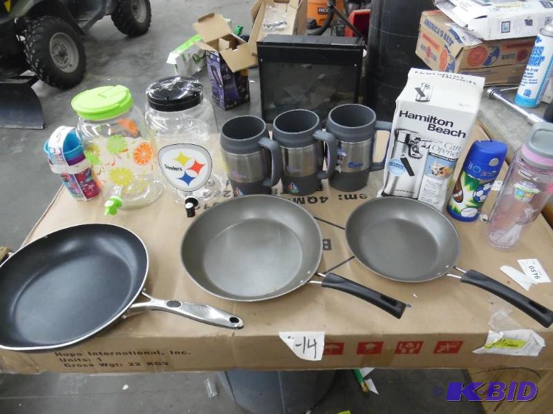 Pans, mugs, water dispensers