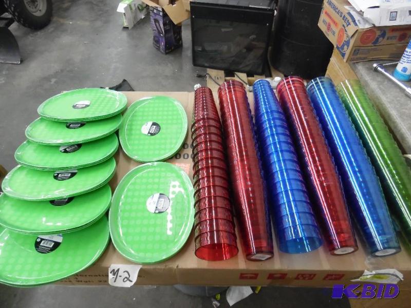 Plastic cups and plates