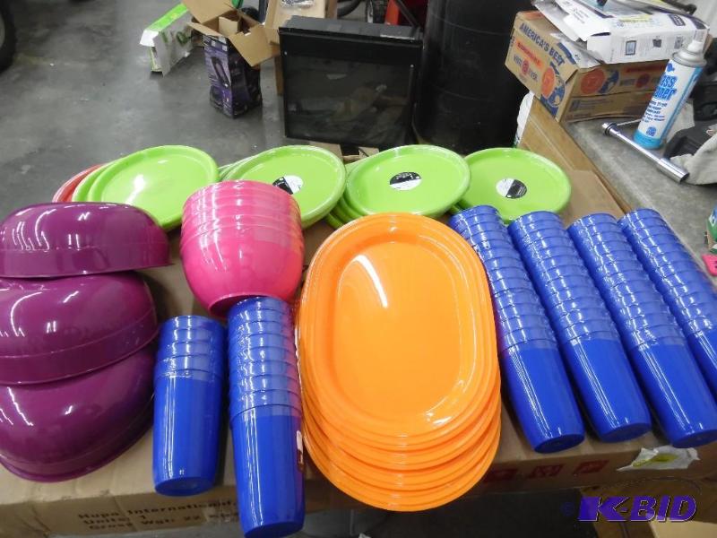 Plastic cups and plates