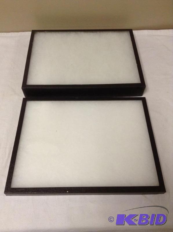 lot 10 image: 2 Black Display Cases - Specimen Cases
