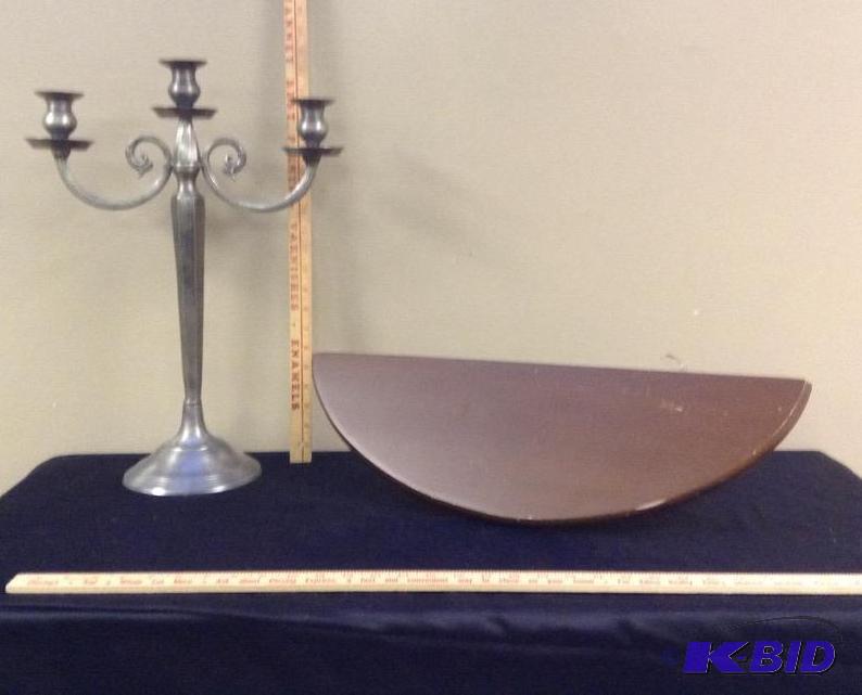 lot 113 image: Candelabra & Rounded Shelf