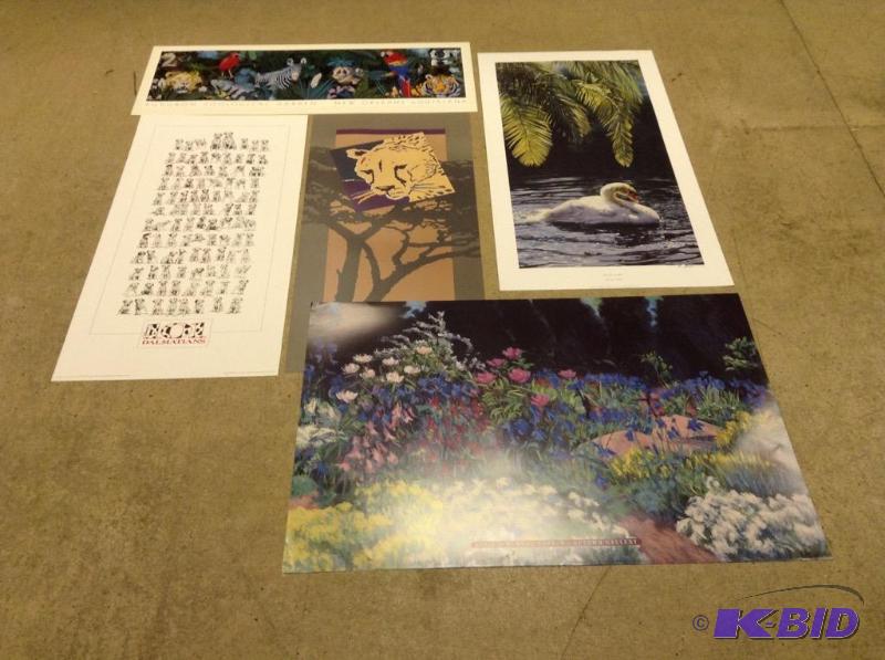 lot 138 image: Five Animal & Landscape Art Prints