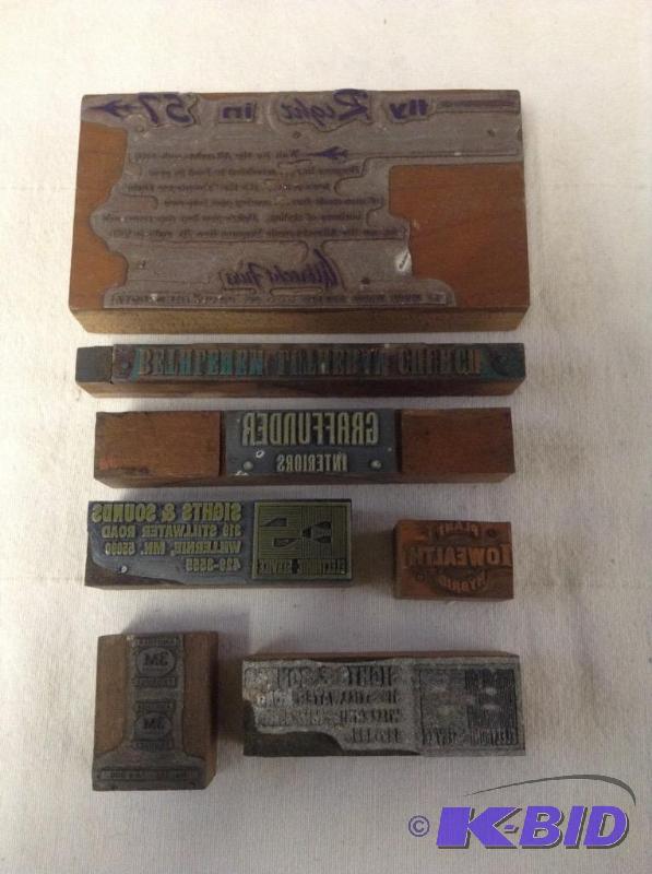 lot 30 image: Vintage Printers Blocks 2